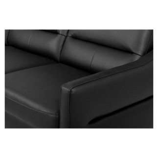Canapé d'angle convertible en cuir italien luxe 5 places, FARZO, coffre, noir, angle gauche