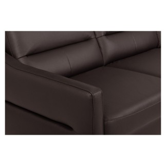 Canapé d'angle convertible en cuir italien luxe 5 places, FARZO, coffre, noir, angle droit