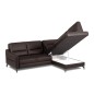 Canapé d'angle convertible en cuir italien luxe 5 places, FARZO, coffre, noir, angle droit Canapé d'angle convertible en cuir italien luxe 5 places, FARZO, coffre, noir, angle droit