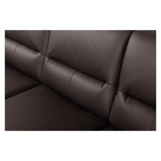 Canapé d'angle convertible en cuir italien luxe 5 places, FARZO, coffre, noir, angle droit