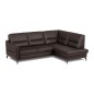Canapé d'angle convertible en cuir italien luxe 5 places, FARZO, coffre, noir, angle droit Canapé d'angle convertible en cuir italien luxe 5 places, FARZO, coffre, noir, angle droit