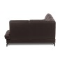 Canapé d'angle convertible en cuir italien luxe 5 places, FARZO, coffre, noir, angle droit Canapé d'angle convertible en cuir italien luxe 5 places, FARZO, coffre, noir, angle droit