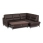 Canapé d'angle convertible en cuir italien luxe 5 places, FARZO, coffre, noir, angle droit Canapé d'angle convertible en cuir italien luxe 5 places, FARZO, coffre, noir, angle droit