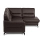 Canapé d'angle convertible en cuir italien luxe 5 places, FARZO, coffre, noir, angle droit Canapé d'angle convertible en cuir italien luxe 5 places, FARZO, coffre, noir, angle droit