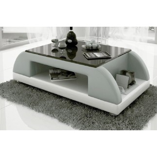 Table basse design VALINA, gris clair n°688 et blanc