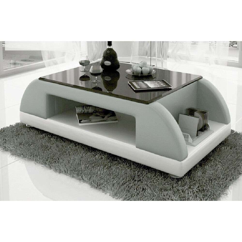 Table basse design VALINA, gris clair n°688 et blanc Table basse design VALINA, gris clair n°688 et blanc