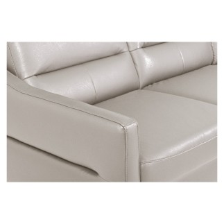 Canapé d'angle convertible en cuir italien luxe 5 places, FARZO, coffre, taupe, angle droit