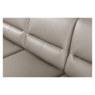 Canapé d'angle convertible en cuir italien luxe 5 places, FARZO, coffre, taupe, angle droit