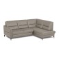 Canapé d'angle convertible en cuir italien luxe 5 places, FARZO, coffre, taupe, angle droit Canapé d'angle convertible en cuir italien luxe 5 places, FARZO, coffre, taupe, angle droit