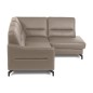 Canapé d'angle convertible en cuir italien luxe 5 places, FARZO, coffre, taupe, angle droit Canapé d'angle convertible en cuir italien luxe 5 places, FARZO, coffre, taupe, angle droit
