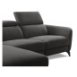 Canapé d'angle relax en tissu de luxe avec relax électrique, 5 places BEROLI, gris foncé, angle gauche Canapé d'angle relax en tissu de luxe avec relax électrique, 5 places BEROLI, gris foncé, angle gauche