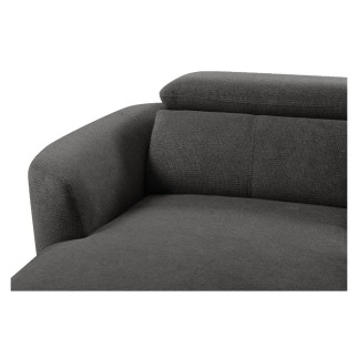 Canapé d'angle relax en cuir de luxe italien avec relax électrique, 5 places bertoni, gris clair, angle gauche - Mobilier Privé