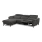 Canapé d'angle relax en tissu de luxe avec relax électrique, 5 places BEROLI, gris foncé, angle gauche Canapé d'angle relax en tissu de luxe avec relax électrique, 5 places BEROLI, gris foncé, angle gauche