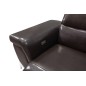 Canapé d'angle fonction relax en cuir italien 5 places CONFORTO, chocolat, angle droit