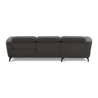 Canapé d'angle relax en cuir de luxe italien avec relax électrique, 5 places bertoni, gris clair, angle gauche - Mobilier Privé