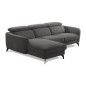 Canapé d'angle relax en tissu de luxe avec relax électrique, 5 places BEROLI, gris foncé, angle gauche Canapé d'angle relax en tissu de luxe avec relax électrique, 5 places BEROLI, gris foncé, angle gauche