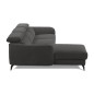 Canapé d'angle relax en tissu de luxe avec relax électrique, 5 places BEROLI, gris foncé, angle gauche Canapé d'angle relax en tissu de luxe avec relax électrique, 5 places BEROLI, gris foncé, angle gauche