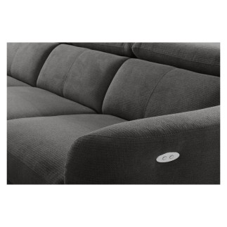 Canapé d'angle relax en cuir de luxe italien avec relax électrique, 5 places bertoni, gris clair, angle gauche - Mobilier Privé