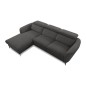Canapé d'angle relax en tissu de luxe avec relax électrique, 5 places BEROLI, gris foncé, angle gauche Canapé d'angle relax en tissu de luxe avec relax électrique, 5 places BEROLI, gris foncé, angle gauche