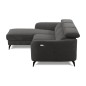 Canapé d'angle relax en tissu de luxe avec relax électrique, 5 places BEROLI, gris foncé, angle gauche Canapé d'angle relax en tissu de luxe avec relax électrique, 5 places BEROLI, gris foncé, angle gauche