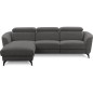 Canapé d'angle relax en tissu de luxe avec relax électrique, 5 places BEROLI, gris foncé, angle gauche Canapé d'angle relax en tissu de luxe avec relax électrique, 5 places BEROLI, gris foncé, angle gauche