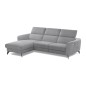 Canapé d'angle relax en tissu de luxe avec relax électrique, 5 places BEROLI, gris clair, angle gauche Canapé d'angle relax en tissu de luxe avec relax électrique, 5 places BEROLI, gris clair, angle gauche