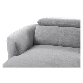 Canapé d'angle relax en cuir de luxe italien avec relax électrique, 5 places bertoni, gris clair, angle gauche - Mobilier Privé