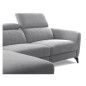 Canapé d'angle relax en tissu de luxe avec relax électrique, 5 places BEROLI, gris clair, angle gauche Canapé d'angle relax en tissu de luxe avec relax électrique, 5 places BEROLI, gris clair, angle gauche