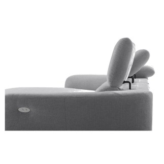 Canapé d'angle relax en cuir de luxe italien avec relax électrique, 5 places bertoni, gris clair, angle gauche - Mobilier Privé