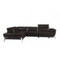 Canapé d'angle fonction relax en cuir italien 5 places CONFORTO, chocolat, angle gauche