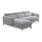 Canapé d'angle relax en tissu de luxe avec relax électrique, 5 places BEROLI, gris clair, angle gauche Canapé d'angle relax en tissu de luxe avec relax électrique, 5 places BEROLI, gris clair, angle gauche