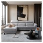 Canapé d'angle relax en tissu de luxe avec relax électrique, 5 places BEROLI, gris clair, angle gauche Canapé d'angle relax en tissu de luxe avec relax électrique, 5 places BEROLI, gris clair, angle gauche