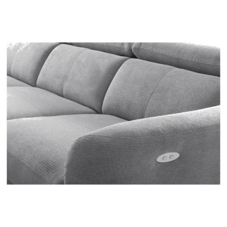 Canapé d'angle relax en cuir de luxe italien avec relax électrique, 5 places bertoni, gris clair, angle gauche - Mobilier Privé