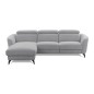 Canapé d'angle relax en tissu de luxe avec relax électrique, 5 places BEROLI, gris clair, angle gauche Canapé d'angle relax en tissu de luxe avec relax électrique, 5 places BEROLI, gris clair, angle gauche