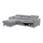Canapé d'angle relax en tissu de luxe avec relax électrique, 5 places BEROLI, gris clair, angle gauche Canapé d'angle relax en tissu de luxe avec relax électrique, 5 places BEROLI, gris clair, angle gauche