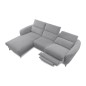 Canapé d'angle relax en tissu de luxe avec relax électrique, 5 places BEROLI, gris clair, angle gauche Canapé d'angle relax en tissu de luxe avec relax électrique, 5 places BEROLI, gris clair, angle gauche