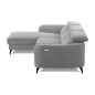 Canapé d'angle relax en tissu de luxe avec relax électrique, 5 places BEROLI, gris clair, angle gauche Canapé d'angle relax en tissu de luxe avec relax électrique, 5 places BEROLI, gris clair, angle gauche