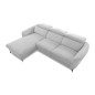 Canapé d'angle relax en tissu de luxe avec relax électrique, 5 places BEROLI, gris clair, angle gauche Canapé d'angle relax en tissu de luxe avec relax électrique, 5 places BEROLI, gris clair, angle gauche