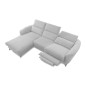 Canapé d'angle relax en tissu de luxe avec relax électrique, 5 places BEROLI, gris clair, angle gauche Canapé d'angle relax en tissu de luxe avec relax électrique, 5 places BEROLI, gris clair, angle gauche