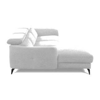 Canapé d'angle relax en cuir de luxe italien avec relax électrique, 5 places bertoni, gris clair, angle gauche - Mobilier Privé