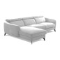 Canapé d'angle relax en tissu de luxe avec relax électrique, 5 places BEROLI, gris clair, angle gauche Canapé d'angle relax en tissu de luxe avec relax électrique, 5 places BEROLI, gris clair, angle gauche