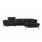 Canapé d'angle fonction relax en cuir italien 5 places CONFORTO, noir, angle droit Canapé d'angle fonction relax en cuir italien 5 places CONFORTO, noir, angle droit