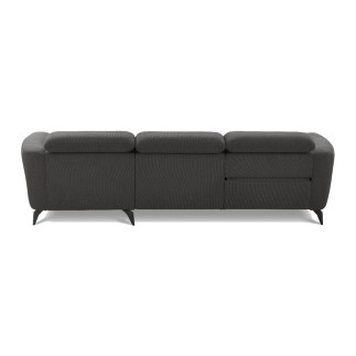 Canapé d'angle relax en cuir de luxe italien avec relax électrique, 5 places bertoni, gris clair, angle gauche - Mobilier Privé