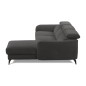 Canapé d'angle relax en tissu de luxe avec relax électrique, 5 places BEROLI, gris foncé, angle droit