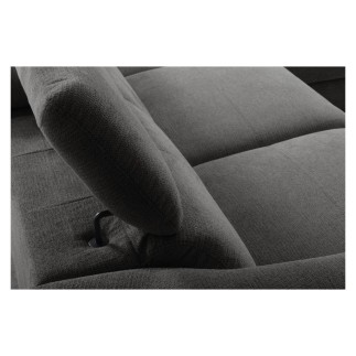 Canapé d'angle relax en cuir de luxe italien avec relax électrique, 5 places bertoni, gris clair, angle gauche - Mobilier Privé