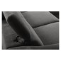Canapé d'angle relax en tissu de luxe avec relax électrique, 5 places BEROLI, gris foncé, angle droit