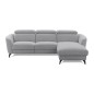 Canapé d'angle relax en tissu de luxe avec relax électrique, 5 places BEROLI, gris moyen, angle droit Canapé d'angle relax en tissu de luxe avec relax électrique, 5 places BEROLI, gris moyen, angle droit
