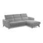 Canapé d'angle relax en tissu de luxe avec relax électrique, 5 places BEROLI, gris moyen, angle droit Canapé d'angle relax en tissu de luxe avec relax électrique, 5 places BEROLI, gris moyen, angle droit