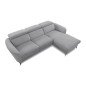 Canapé d'angle relax en tissu de luxe avec relax électrique, 5 places BEROLI, gris moyen, angle droit Canapé d'angle relax en tissu de luxe avec relax électrique, 5 places BEROLI, gris moyen, angle droit