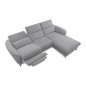 Canapé d'angle relax en tissu de luxe avec relax électrique, 5 places BEROLI, gris moyen, angle droit Canapé d'angle relax en tissu de luxe avec relax électrique, 5 places BEROLI, gris moyen, angle droit